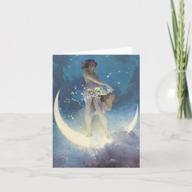 Spring Scattering Stars vintage illustration Card (Front)