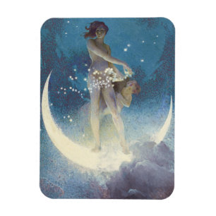 Spring Scattering Stars vintage illustration Magnet