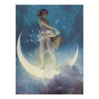 Spring Scattering Stars vintage illustration