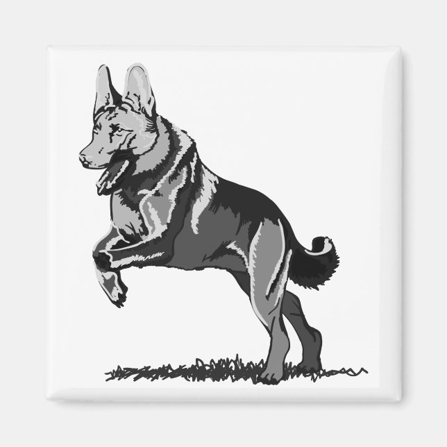 Spring Schäferhund Magnet (Front)