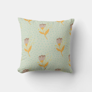 Spring seamless folk flower doodle pattern. Hand d Cushion