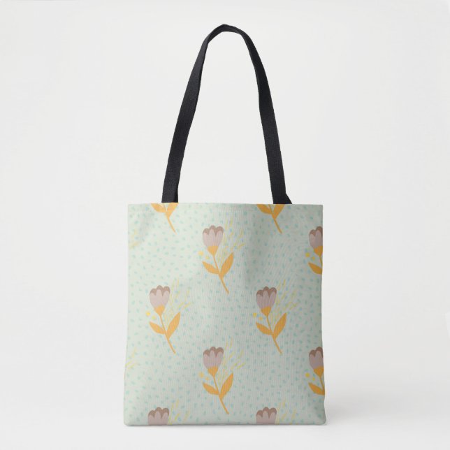 Spring seamless folk flower doodle pattern. Hand d Tote Bag (Front)