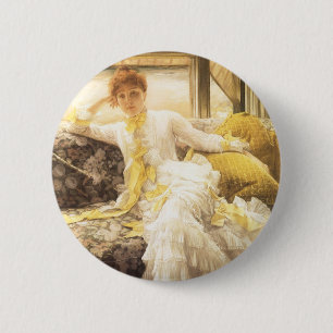 Spring (Seaside) by James Tissot, Vintage Portrait 6 Cm Round Badge
