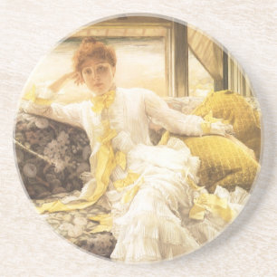 Spring (Seaside) by James Tissot, Vintage Portrait Coaster