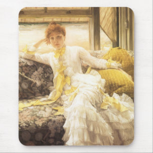 Spring (Seaside) by James Tissot, Vintage Portrait Mouse Mat