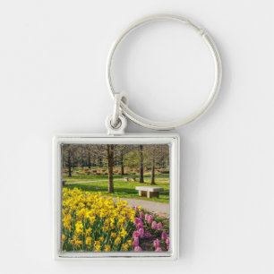 Spring Season Flower Garden Key Ring