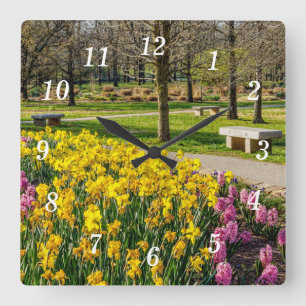 Spring Season Flower Garden Wall Clock