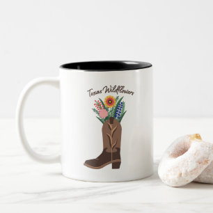 Spring Season Mug "Texas Wildflowers" Cowboy Boot