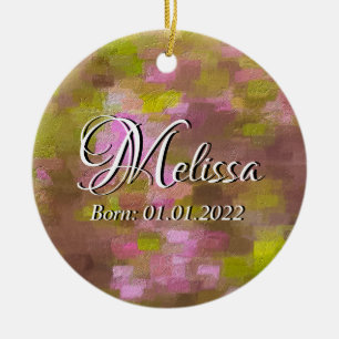 Spring Season Pinks Abstract Baby Ornament