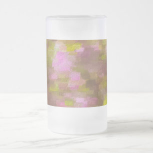 Spring Season Pinks Abstract Frosted Glass Beer Mug