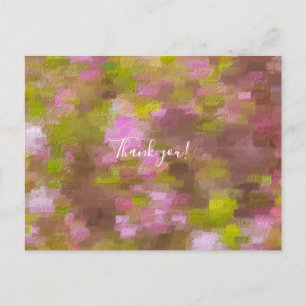 Spring Season Pinks Abstract Thank You Postcard