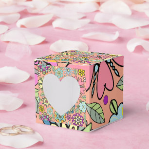 Spring Season Retro Flower Colors Seamless Pattern Favour Box