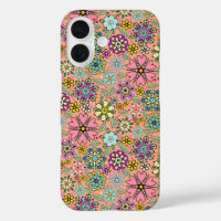 Spring Season Retro Flower Colours Seamless Patter