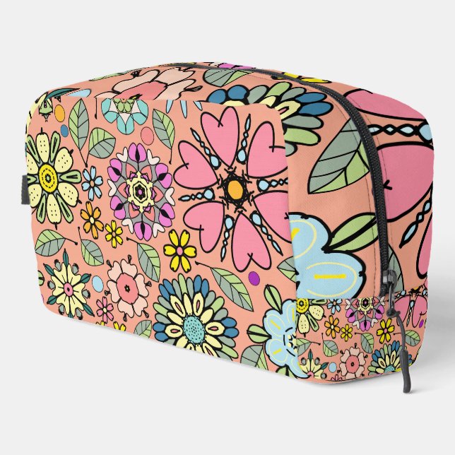 Spring Season Retro Flower Colours Seamless Patter Dopp Kit (Right Corner)