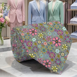 Spring Season Retro Flower Colours Seamless Patter Tie