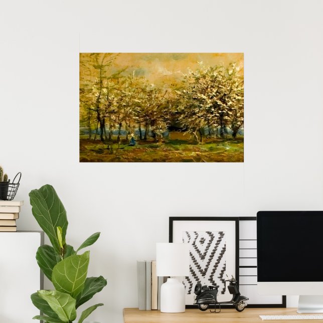 Spring Serenity: Sunlit Branches Gentle Breezes Poster (Home Office)