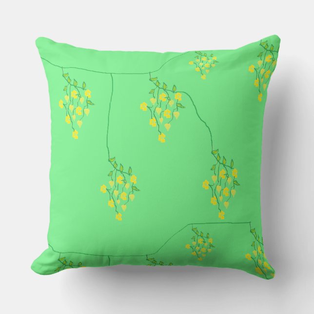 Spring Series - Throw Pillow - Light Green Colour (Front)