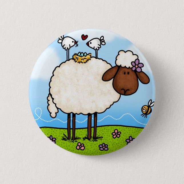 spring sheep button (Front)