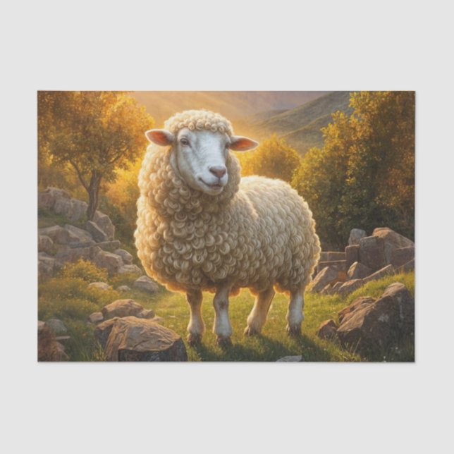 Spring Sheep Lamb Decoupage Paper (Front)