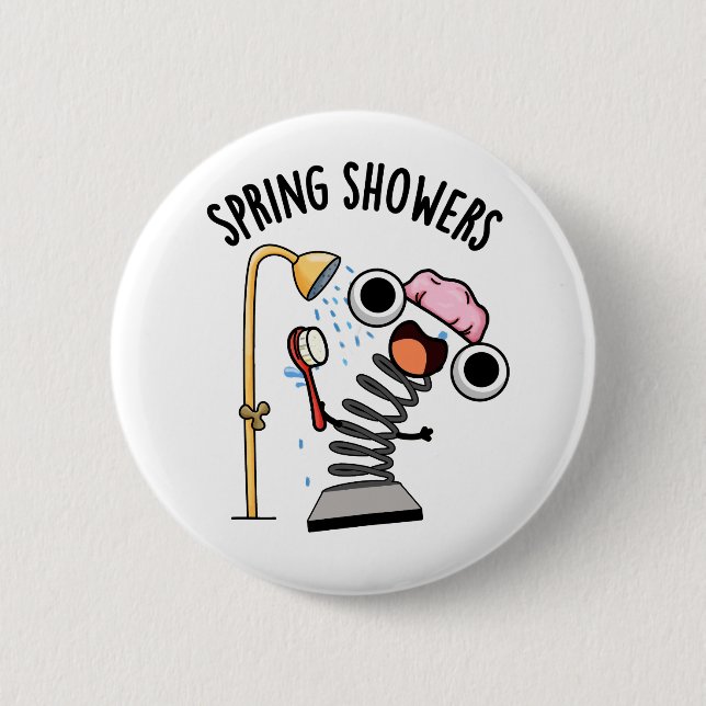 Spring Showers Funny Season Pun  6 Cm Round Badge (Front)