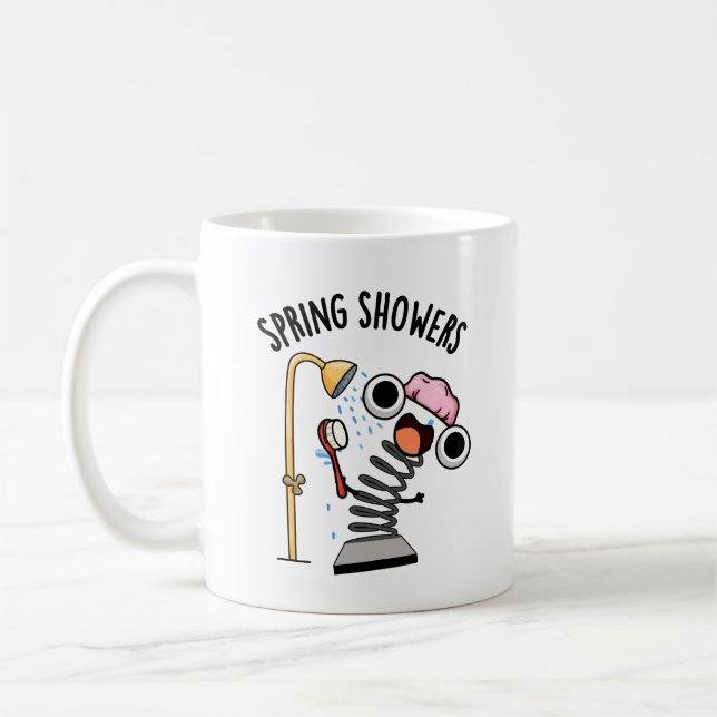 Spring Showers Funny Season Pun  Coffee Mug (Left)