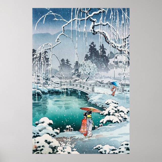 Spring Snow at Maruyama by Tsuchiya Koitsu Poster (Front)