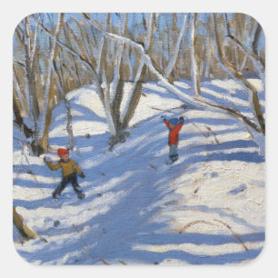 Spring Snow Newhaven Derbyshire 2008 Square Sticker