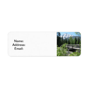 Spring Snow on Grand Tetons with Bridge over River