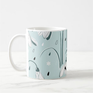 Spring Snowdrop: Vintage Raindrop Background. Coffee Mug