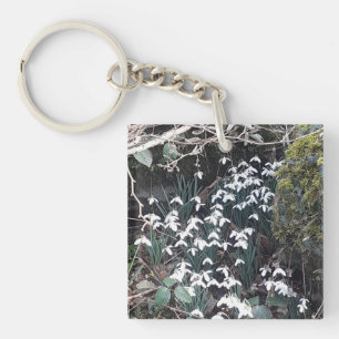 Spring Snowdrops Acrylic Key Ring