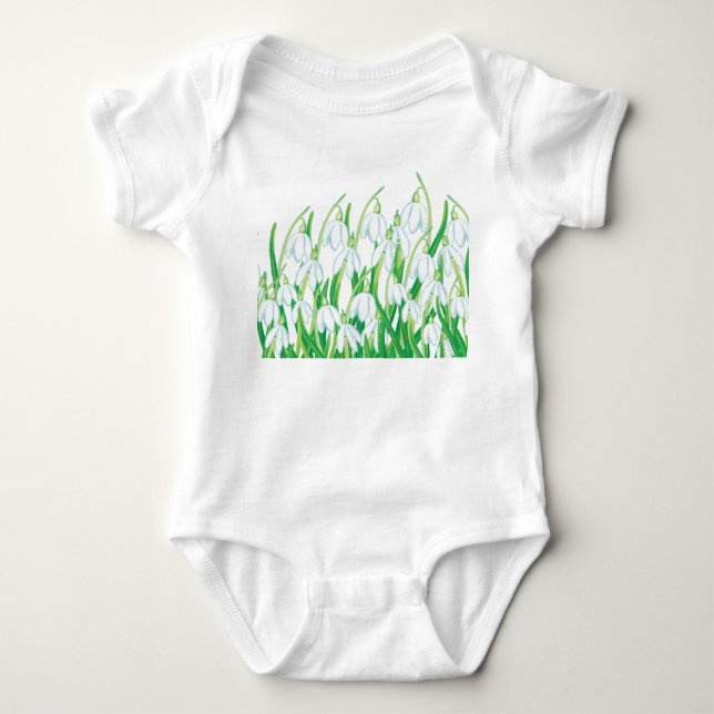 Spring Snowdrops  Baby Bodysuit (Front)