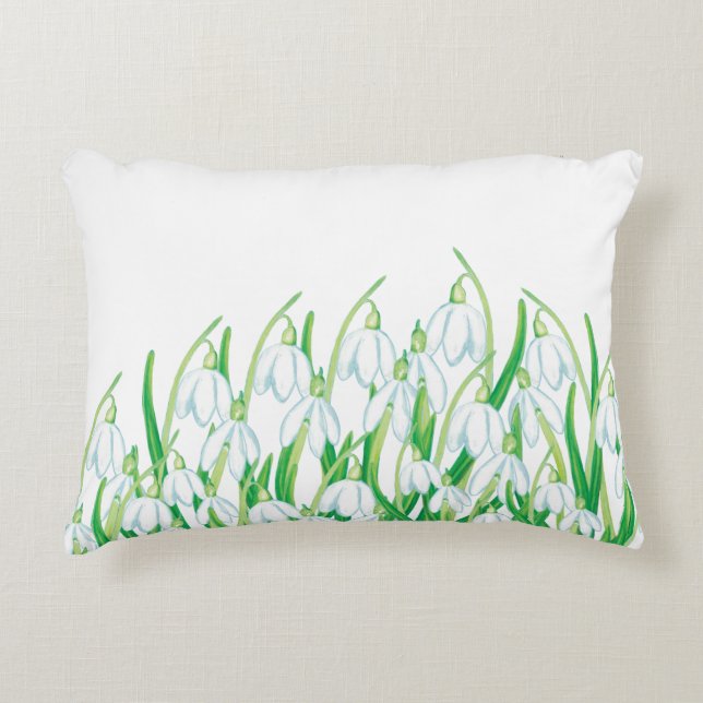 Spring Snowdrops  Decorative Cushion (Front)