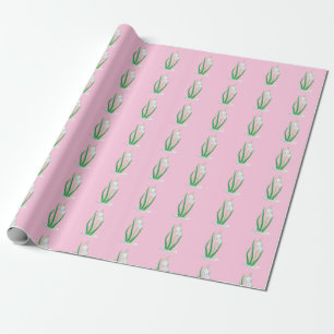 Spring Snowdrops (Galanthus nivalis) Pastel Pink Wrapping Paper