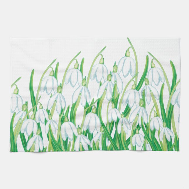 Spring Snowdrops   Tea Towel (Horizontal)