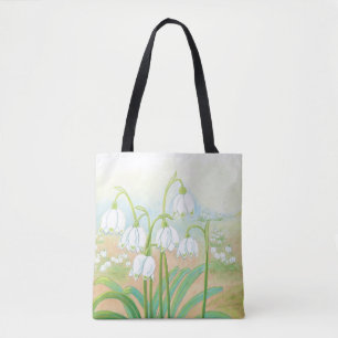 Spring Snowflake, Leucojum vernum Illustration Tote Bag