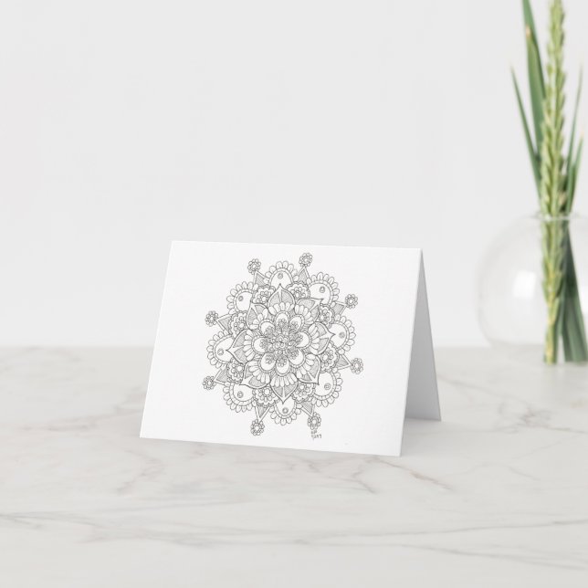 Spring Snowflake Mandala Notecard (Front)