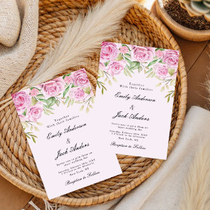 spring Soft Pink Floral elegant wedding Invitation