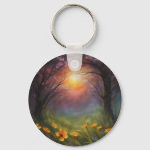 Spring Solar Eclipse Add Text Custom Event Key Ring