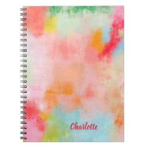 Spring Spark -  Pink Coral - Name or Monogram Notebook