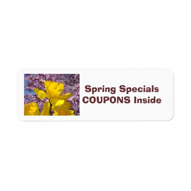 Spring Specials Label stickers COUPONS Inside (Front)