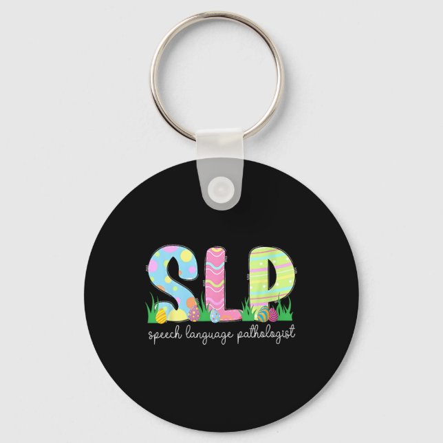 Spring Speech Language Pathologist Easter Bunny Sl Key Ring (Front)