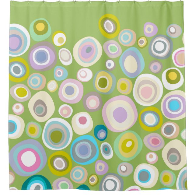 spring spot green shower curtain (Front)