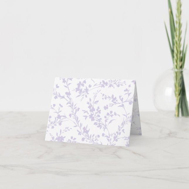 Spring Sprigs Dusty Lavender - Neutral Thank You Card (Front)