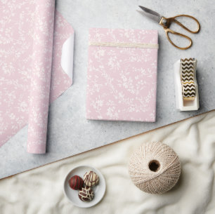 Spring Sprigs Neutral - Blush Pink Wrapping Paper