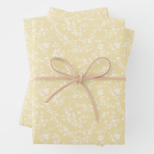 Spring Sprigs Neutral - Buttercream Wrapping Paper Sheet
