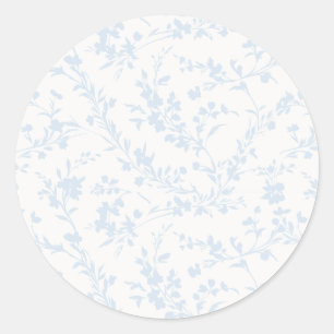 Spring Sprigs Powder Blue - Neutral Classic Round Sticker