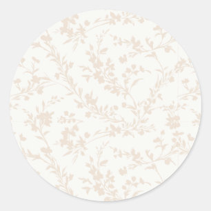 Spring Sprigs Soft Linen - Neutral Classic Round Sticker