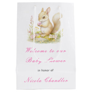 Spring Squirrel Baby Shower Medium Gift Bag