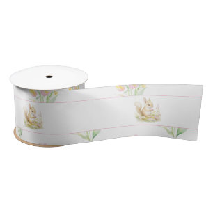 Spring Squirrel Baby Shower Satin Ribbon