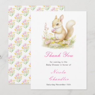 Spring Squirrel Baby Shower Thank You Card